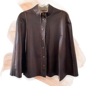 Faux Leather Jacket/Shawl/Cape